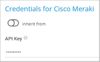 Credentials for Cisco Meraki