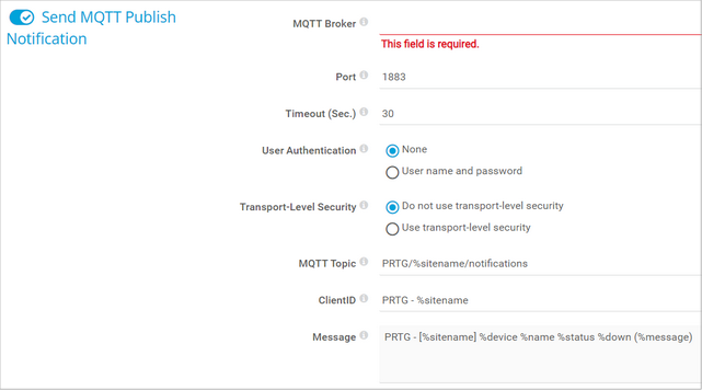 Send MQTT Publish Notification