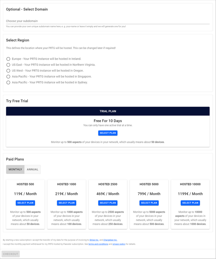 Subscription Setup