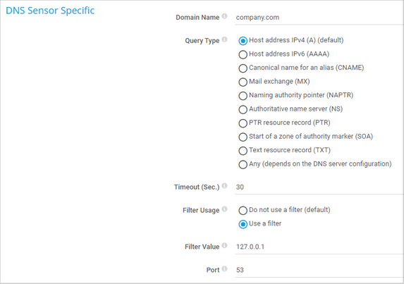 DNS Sensor Specific