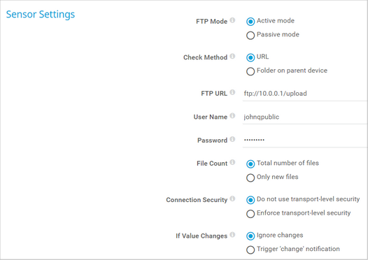 Sensor Settings