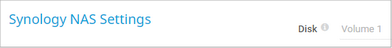 Synology NAS Settings