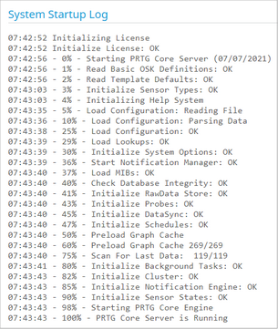 System Startup Log